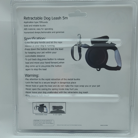 Retractable Dog Leash with LED Lights 16 Ft - Picture 3 of 3